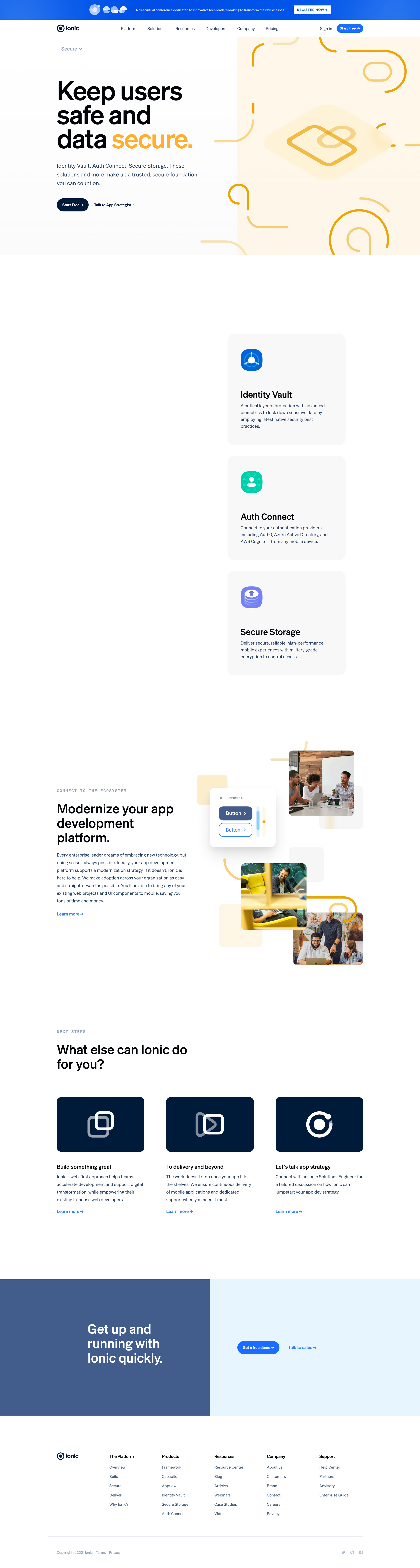 Ionic - Secure - Ionic - The Cross-Platform App Development Leader screen