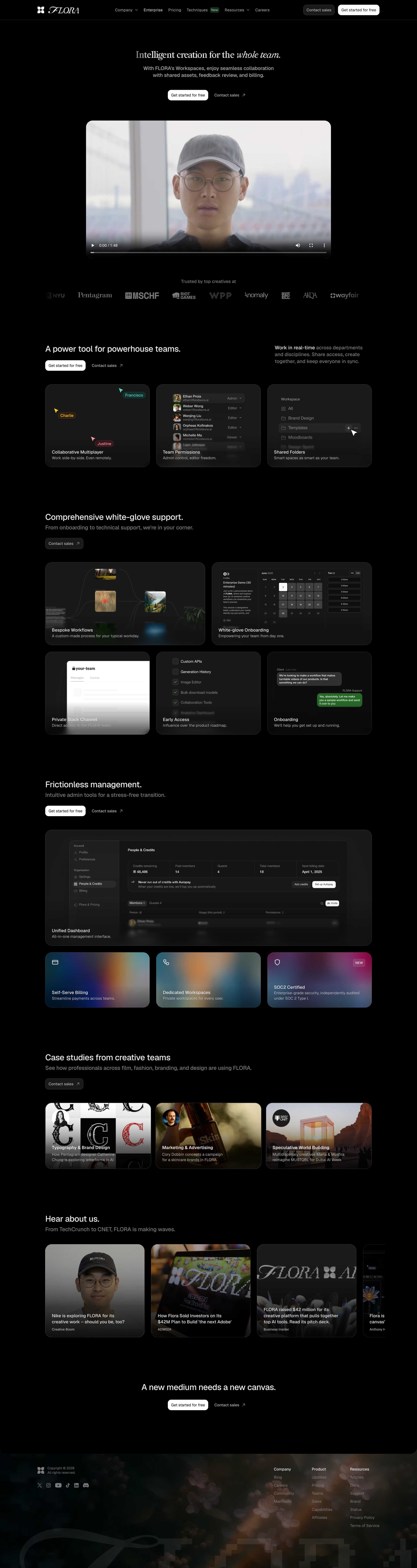 Flora - FLORA Teams — Collaborative AI Workspaces for Creatives screen