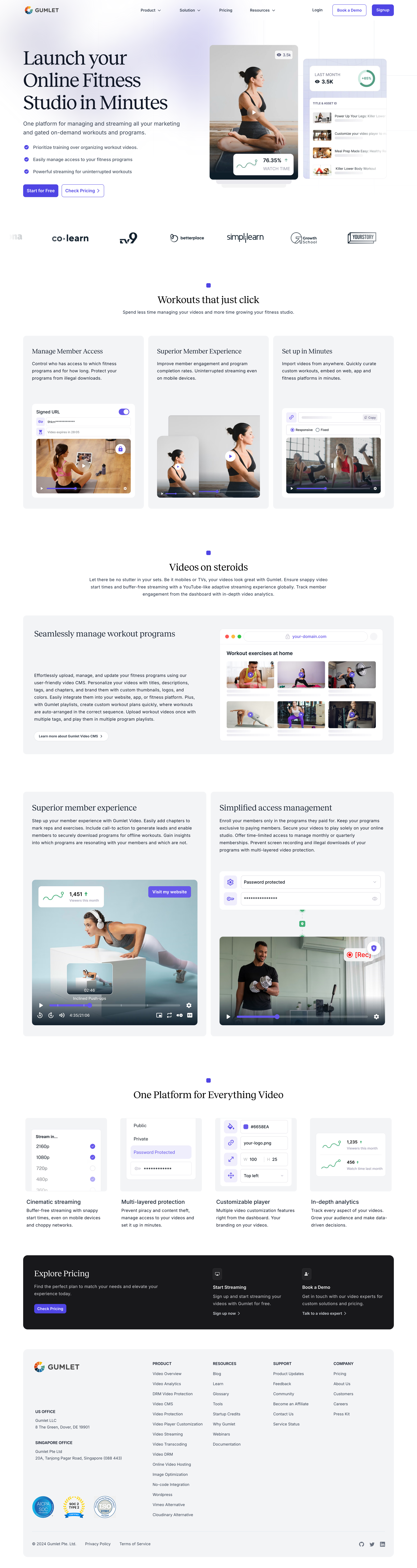 Gumlet - Launch your Online Fitness Studio in Minutes screen