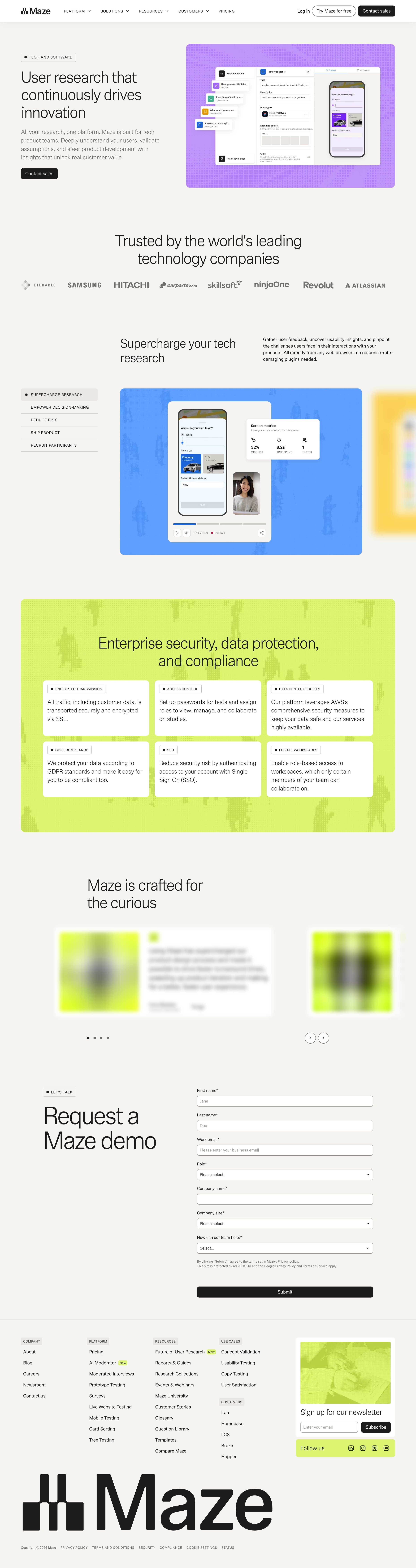 Maze - User Research for Tech Companies Maze screen