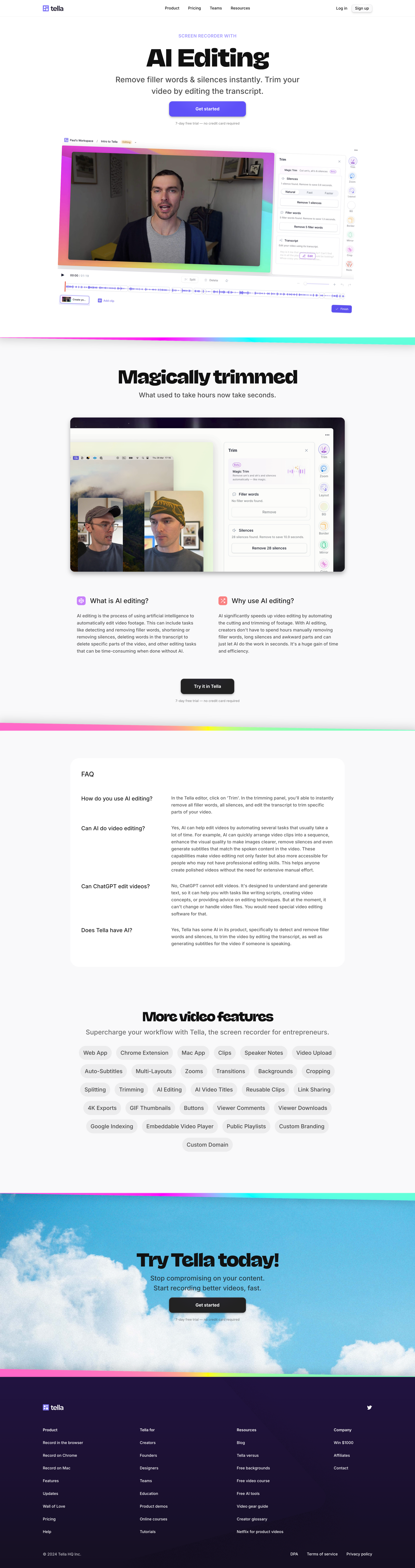Tella - Screen Recorder with AI Editing — Tella screen