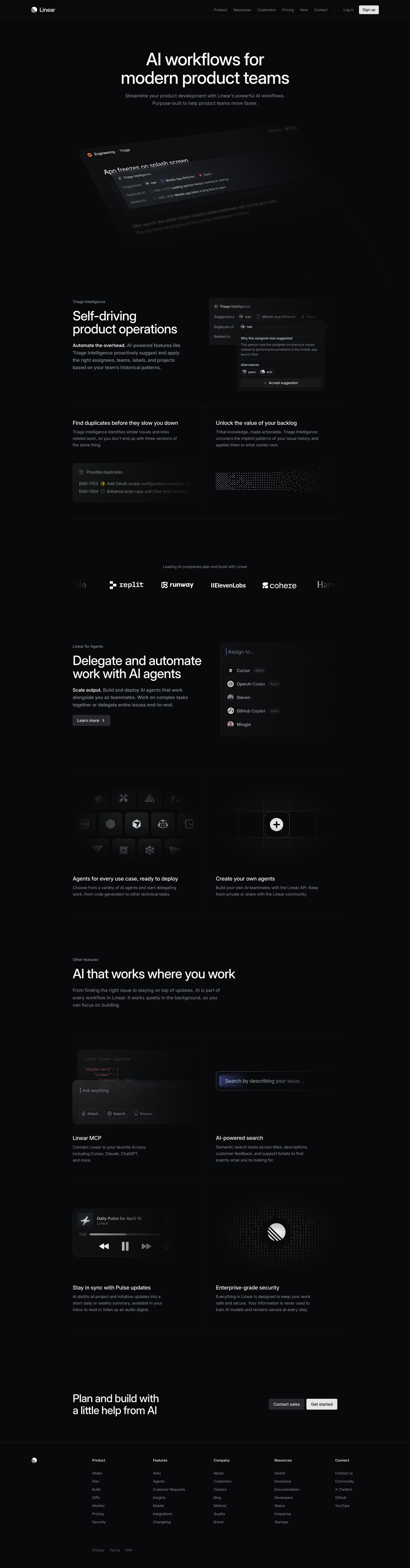 Linear - AI workflows for product teams – Linear screen