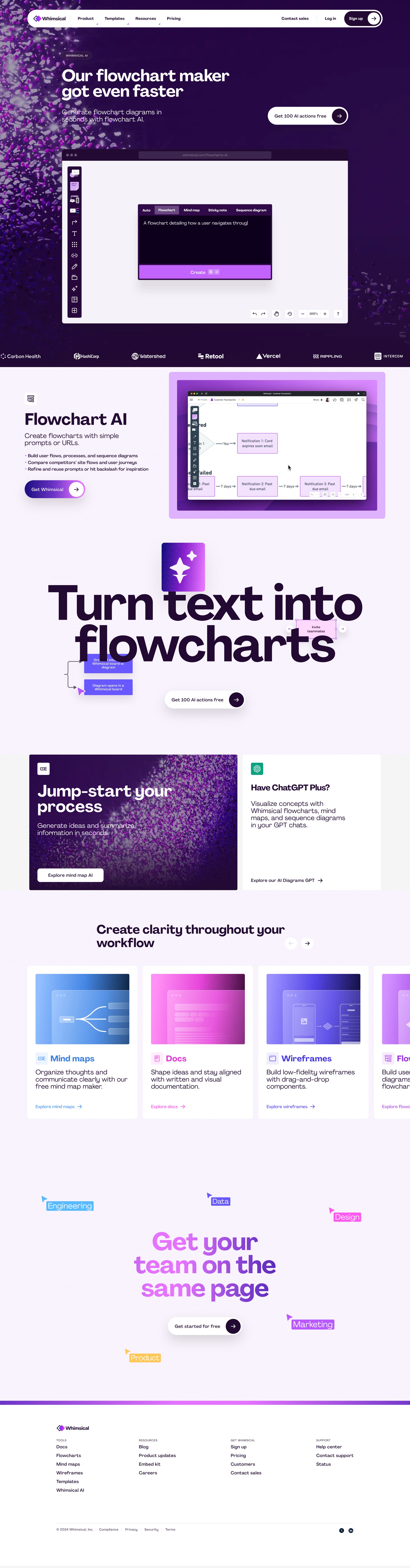 Whimsical - Flowchart AI screen
