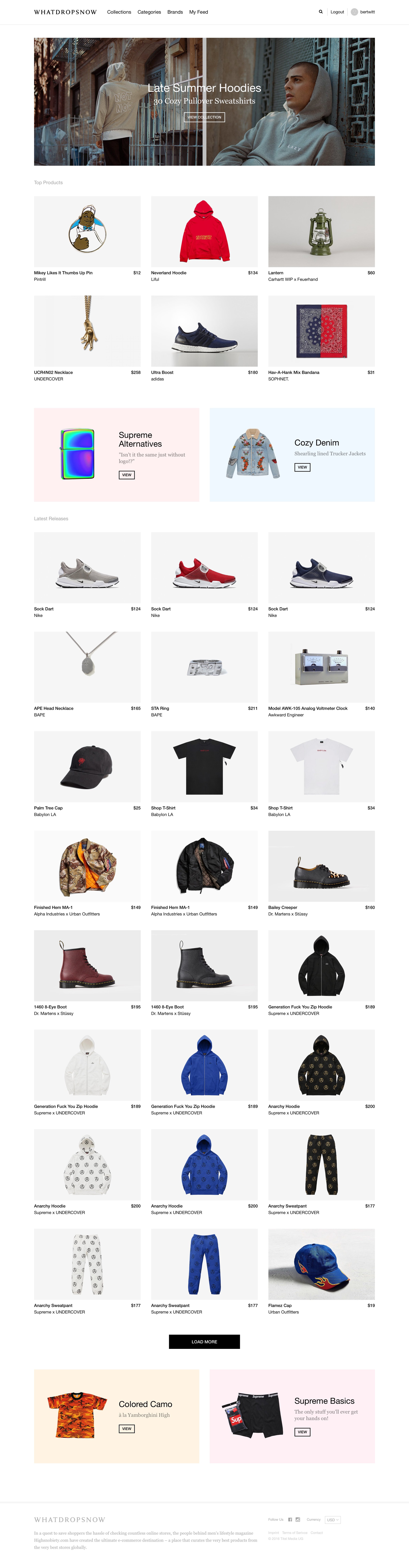 What drops now - Home screen