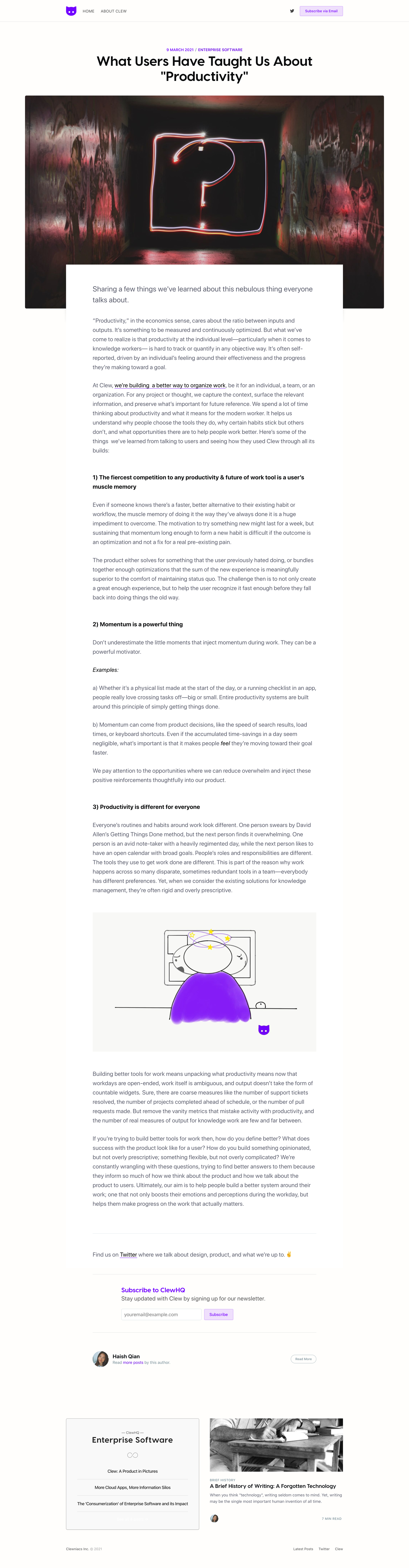 Clew - What Users Have Taught Us About Productivity screen
