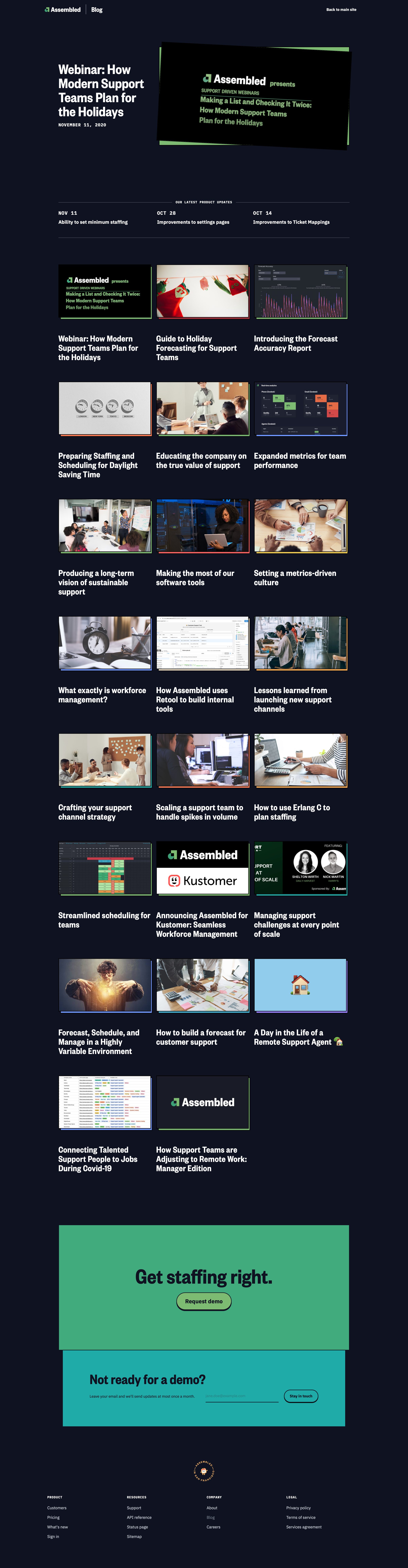 Assembled - Blog screen