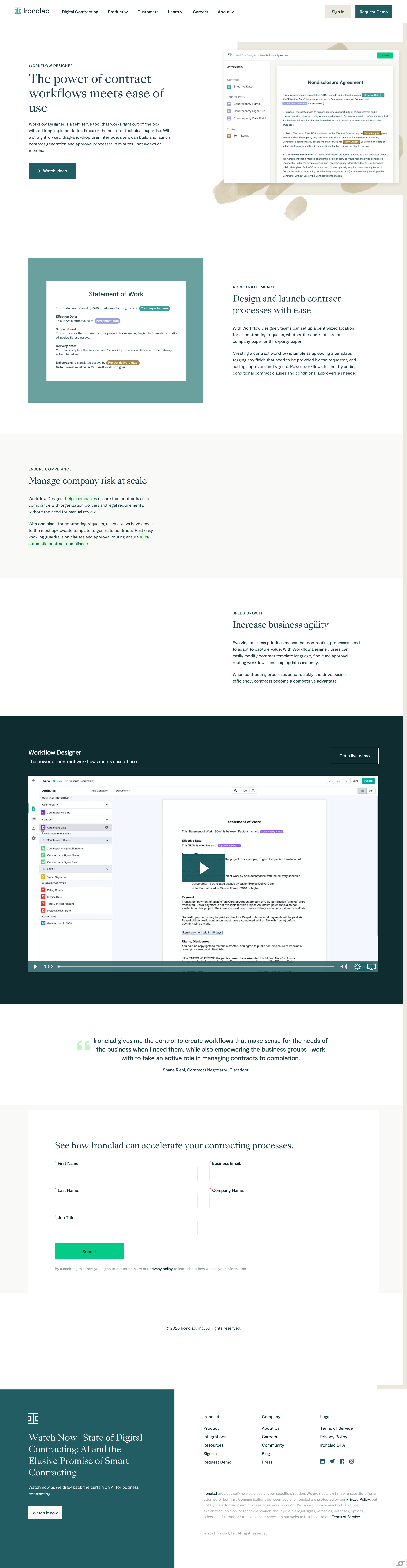 Ironclad - Contract Workflow Designer l Ironclad screen