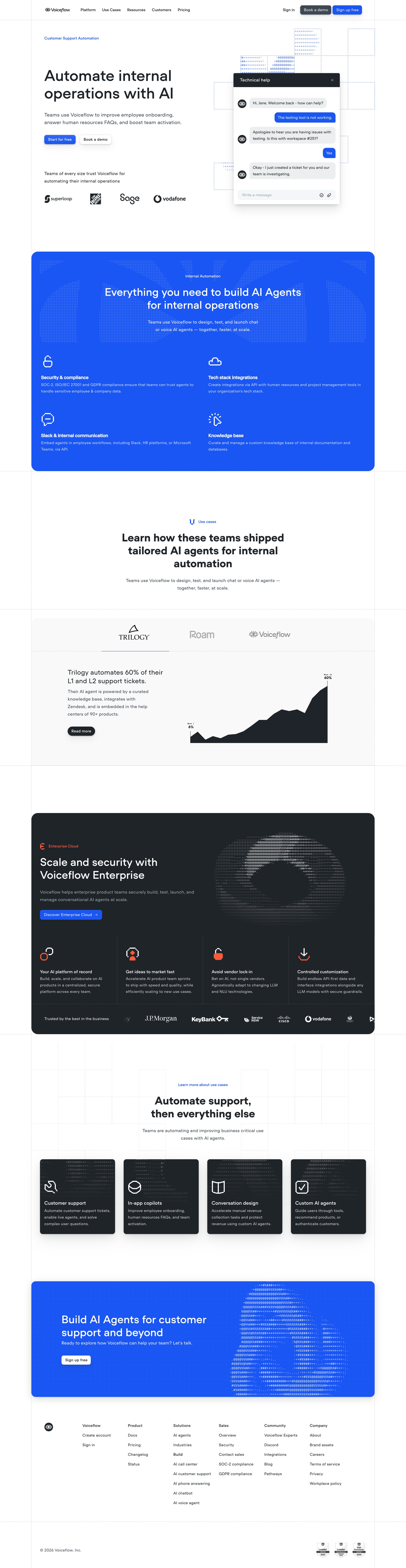 Voiceflow - Internal Operations Voiceflow screen