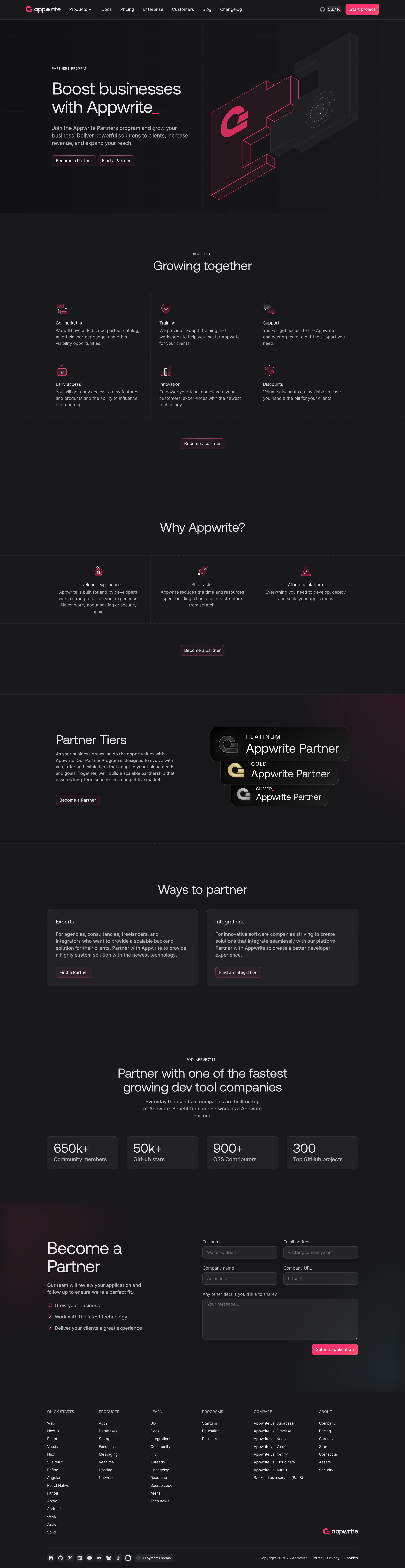 Appwrite - Partners - Appwrite screen