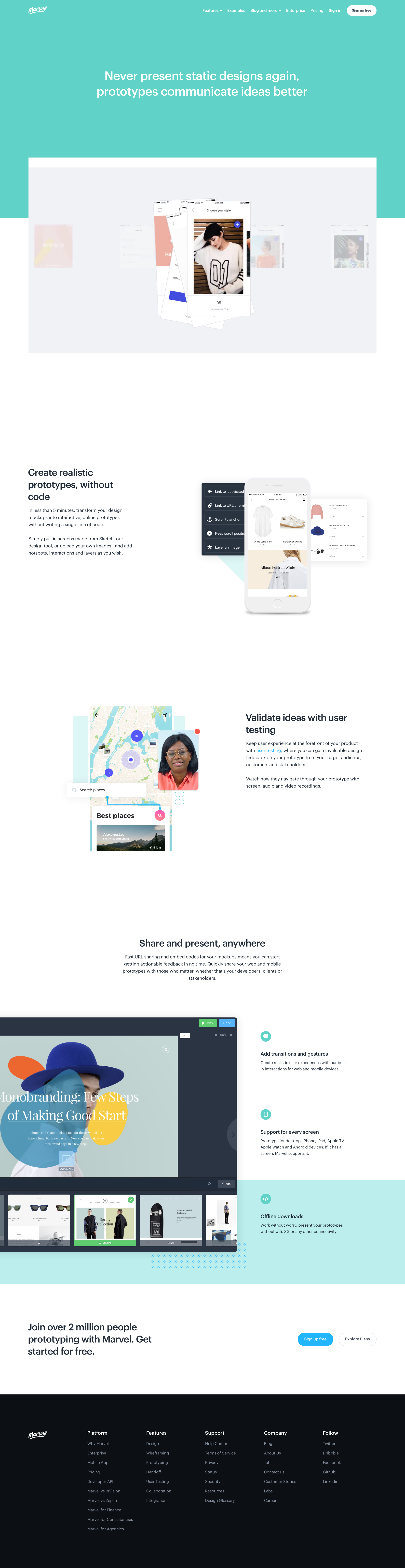Marvel - Marvel | Free Prototype Platform for Website & Mobile Apps screen
