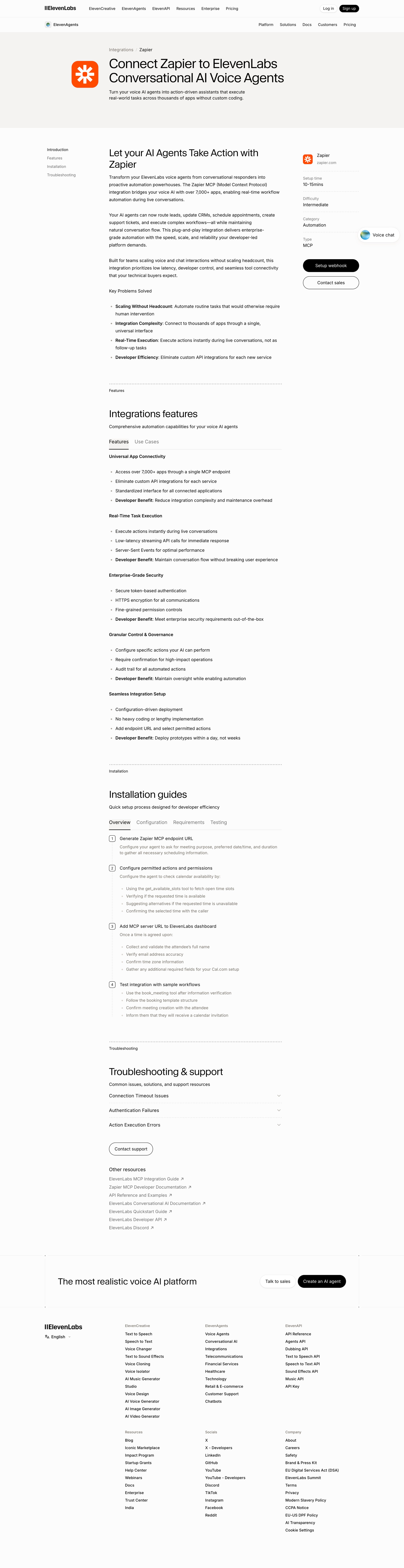 Elevenlabs - Connect Zapier to ElevenLabs Conversational AI Voice Agents screen