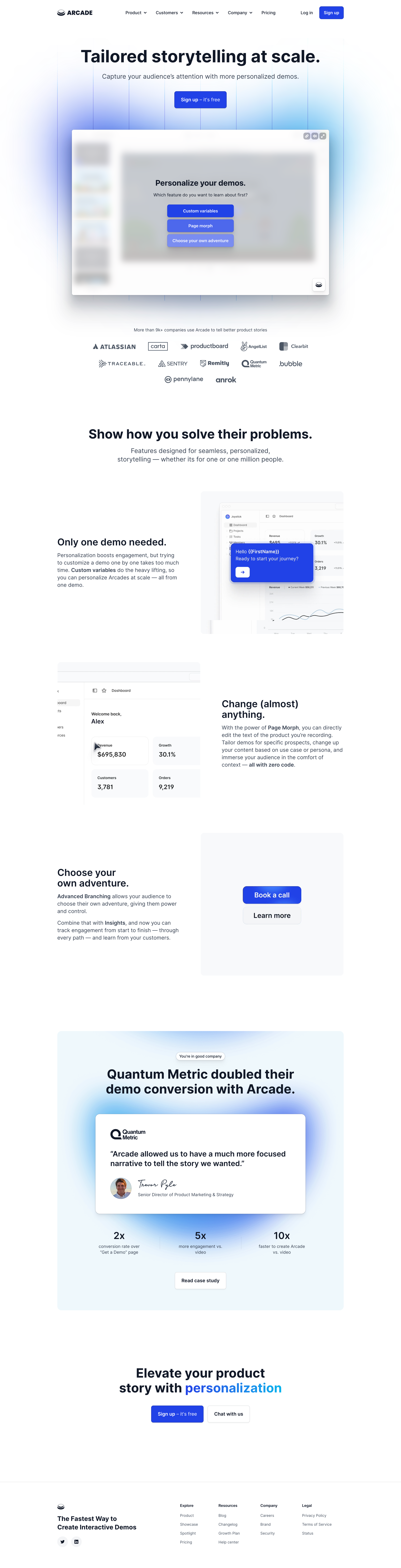 Arcade - Personalization screen