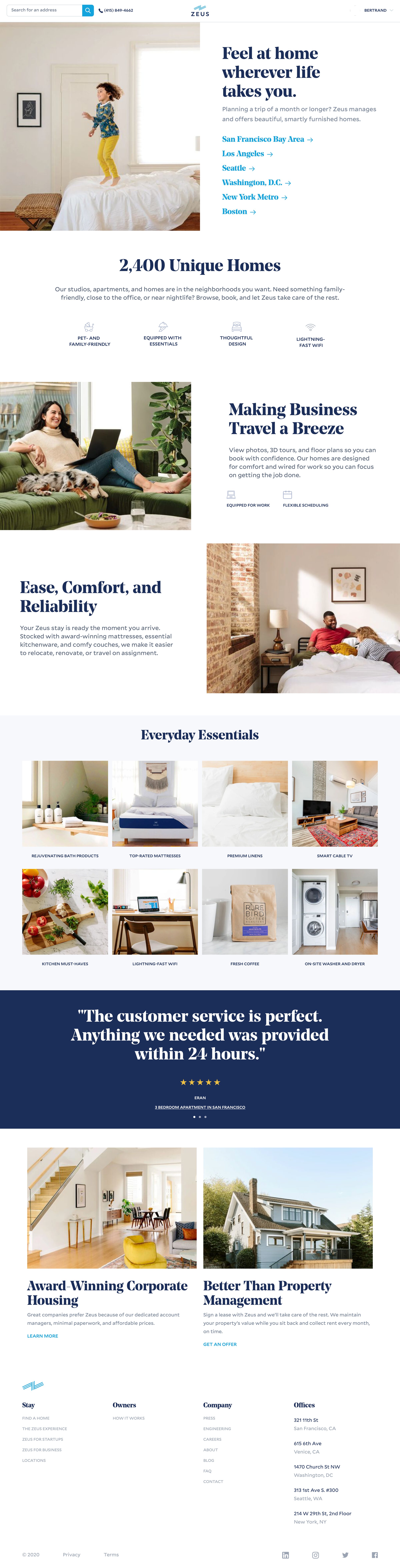 Zeus living - Home logged screen