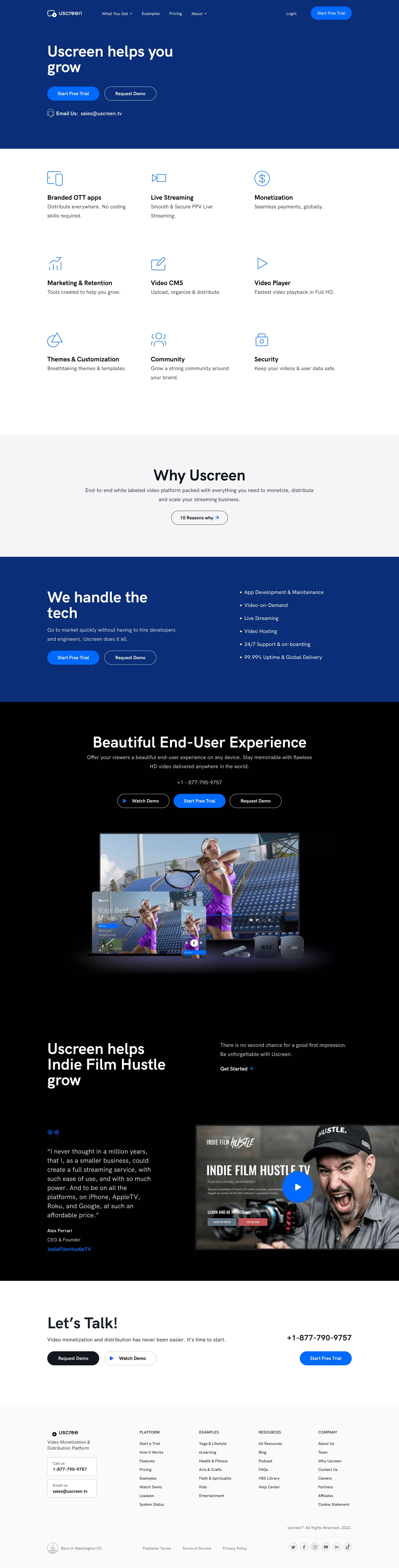 Uscreen - White Label VOD Streaming Platform Features Overview | Uscreen screen