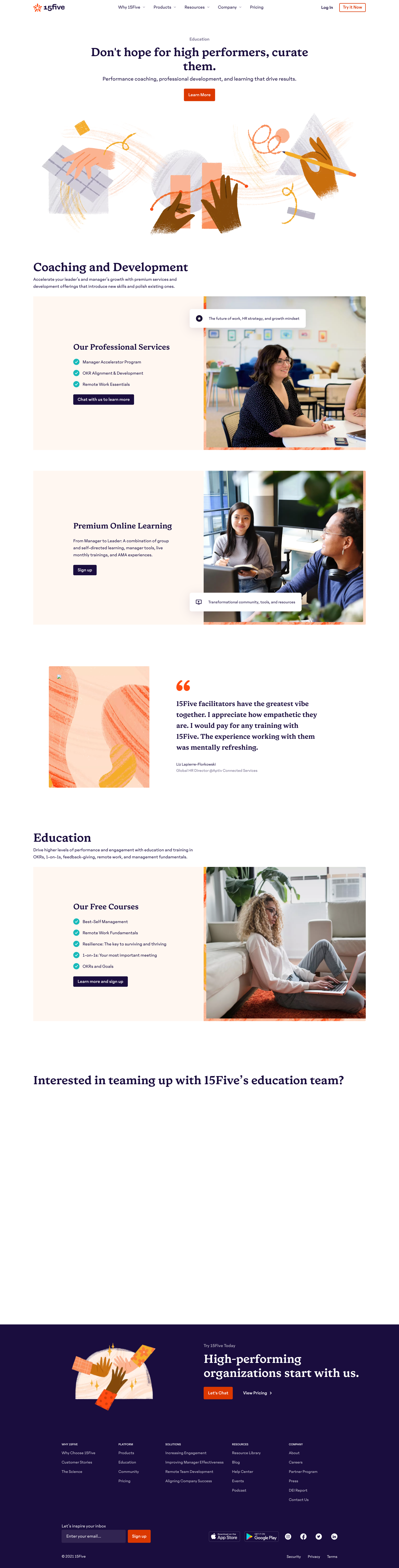 15Five - Education Overview - 15Five screen