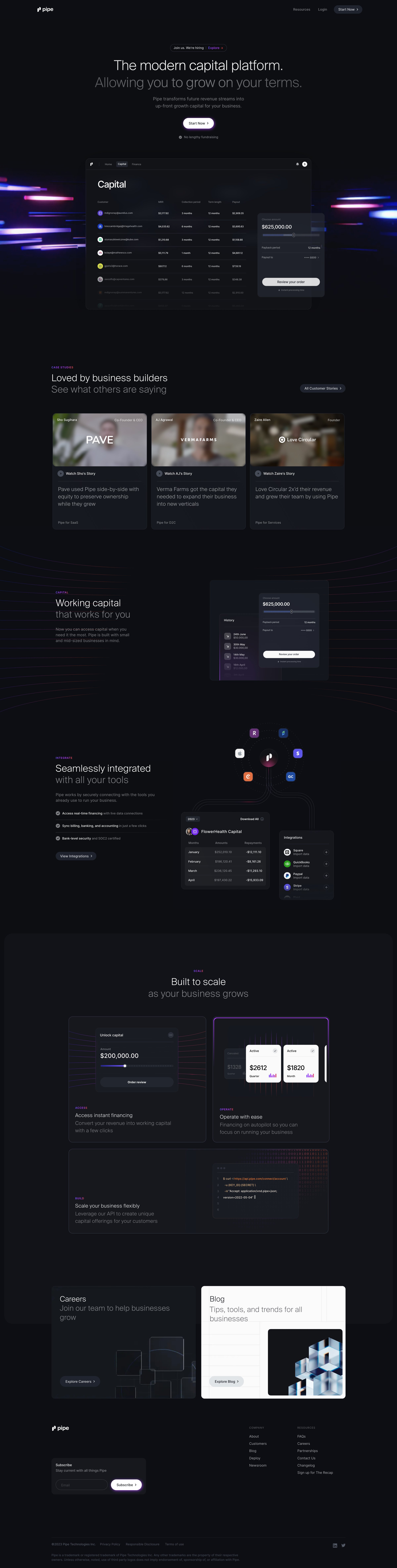 Pipe - Get dilution-free capital with your revenue screen