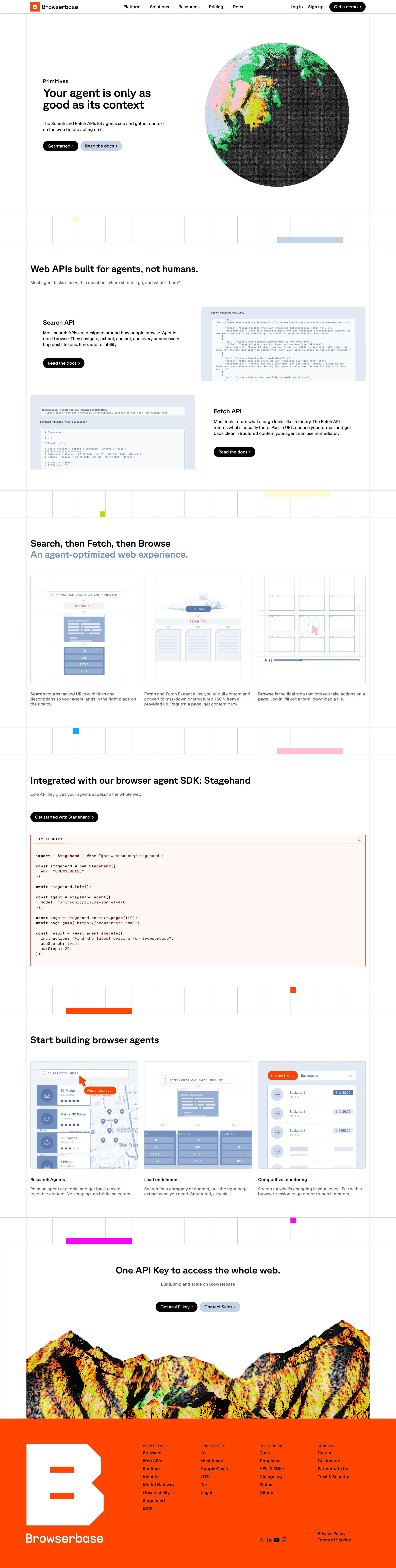 Browserbase - Web Data APIs Browserbase screen