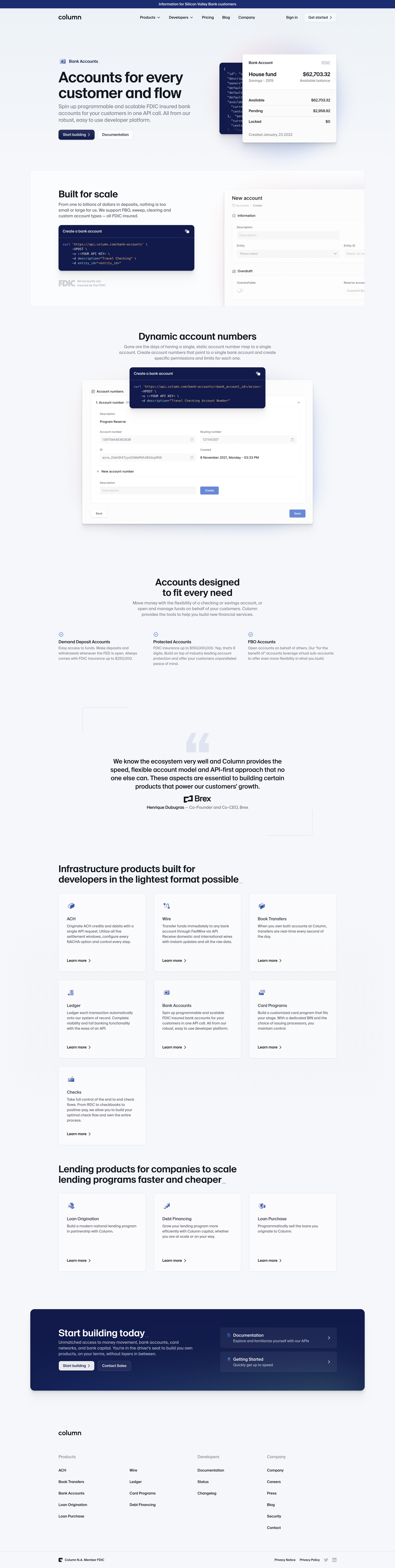Column - Bank Accounts — Column screen