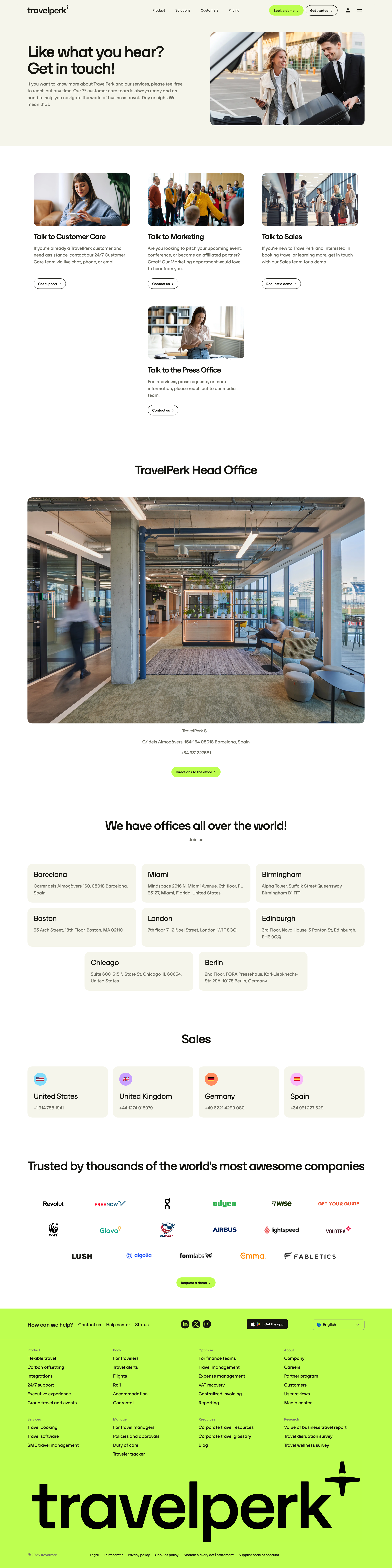 Travelperk - Contact - TravelPerk screen