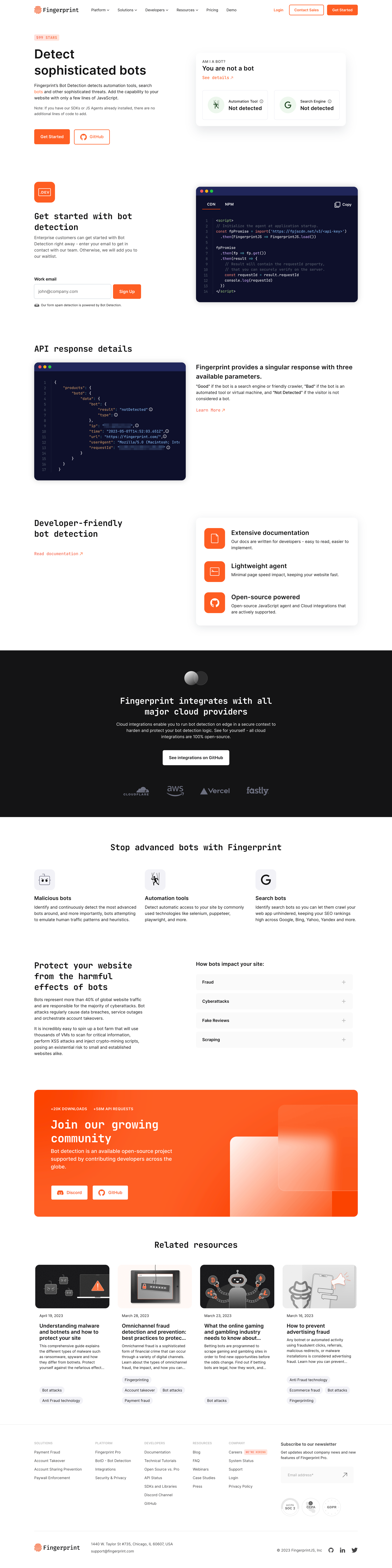 Fingerprint - Open-source JavaScript Bot Detection Library screen
