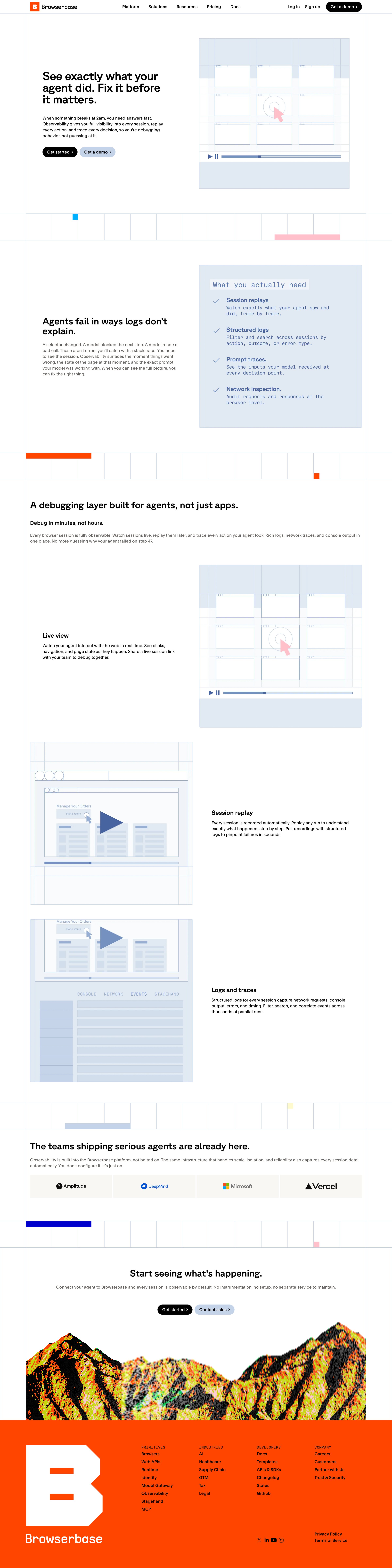 Browserbase - Observability Browserbase screen