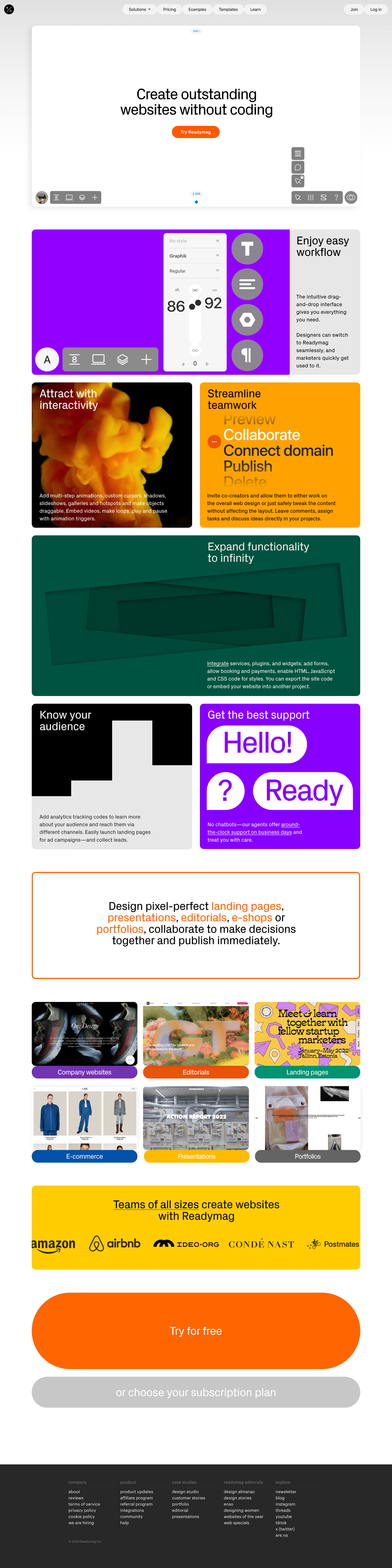 Readymag - Readymag – the design tool for outstanding websites screen