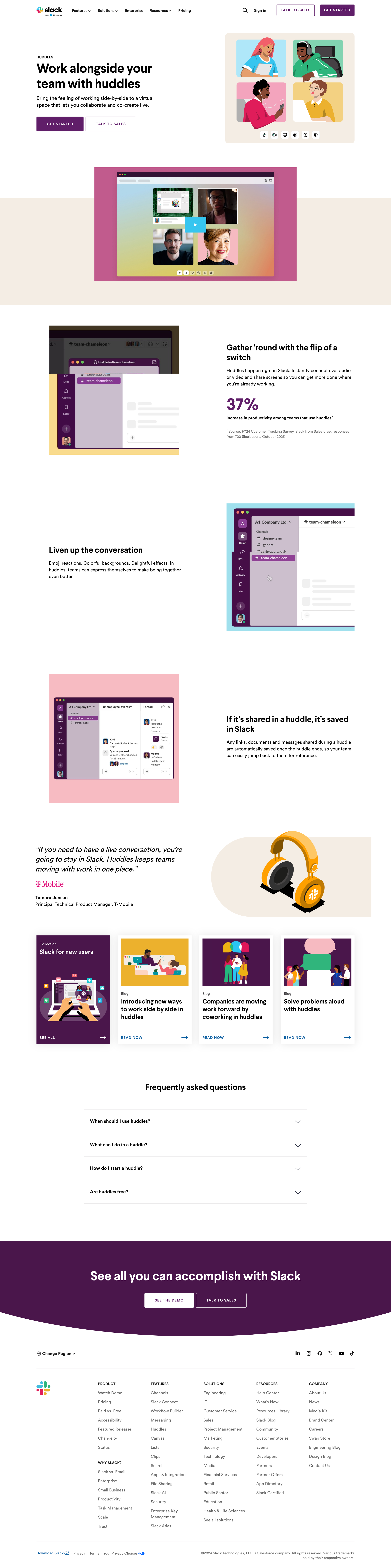 Slack - Slack Huddles - Virtual Meeting | Web Conferencing Platform screen