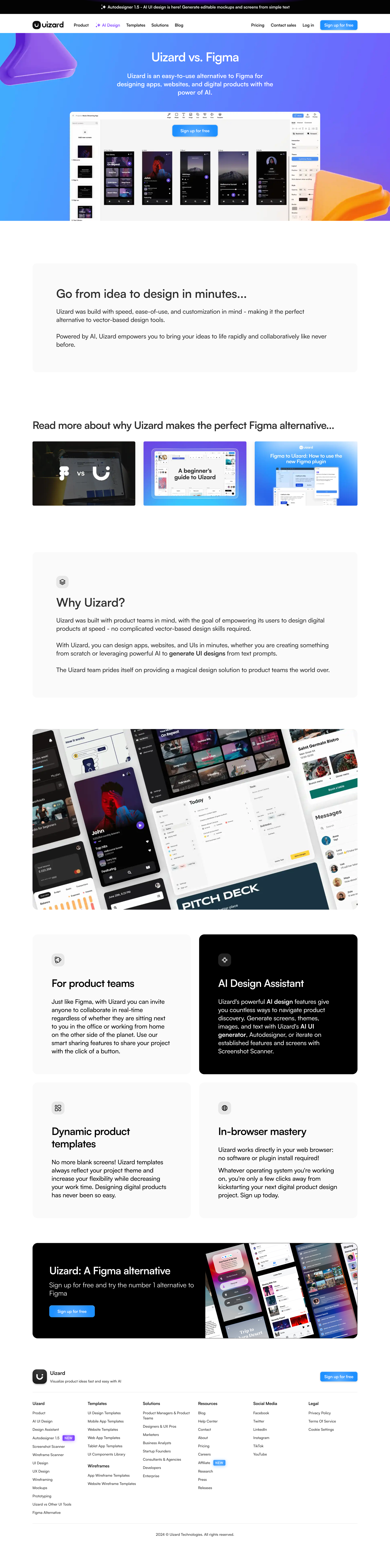 Uizard - Uizard Vs Figma | Free Figma Alternatives Uizard screen