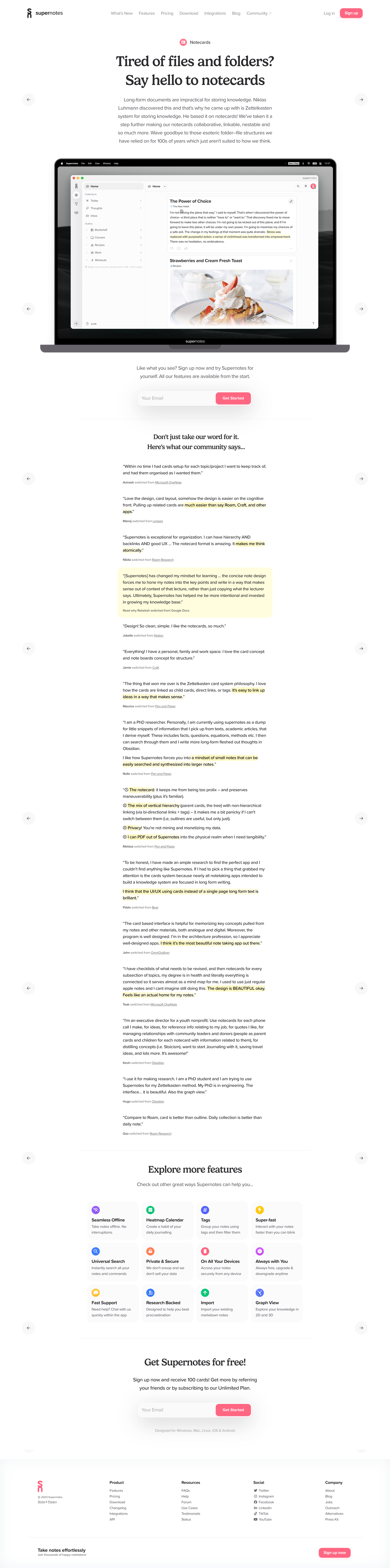 Supernotes - Tired of files and folders Say hello to notecards | Supernotes screen