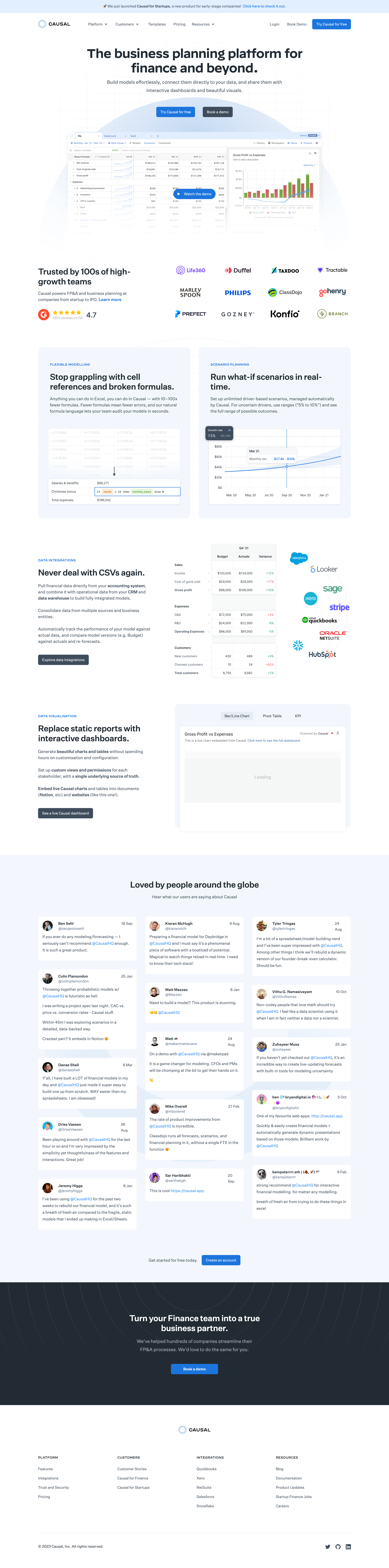 Causal - Causal The Business Planning Platform screen