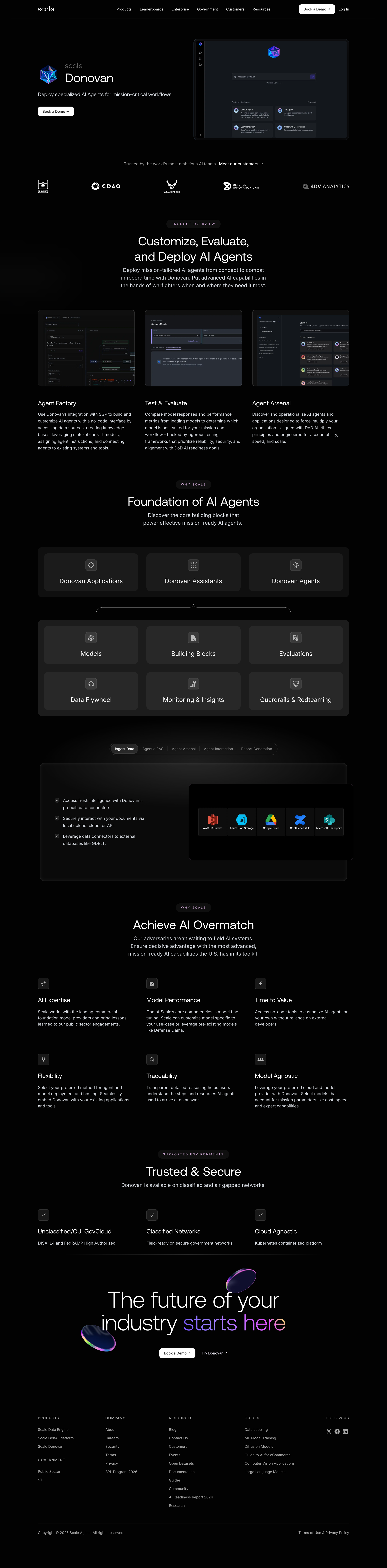 Scale - Donovan Empowering the Public Sector with AI Agents Scale AI screen