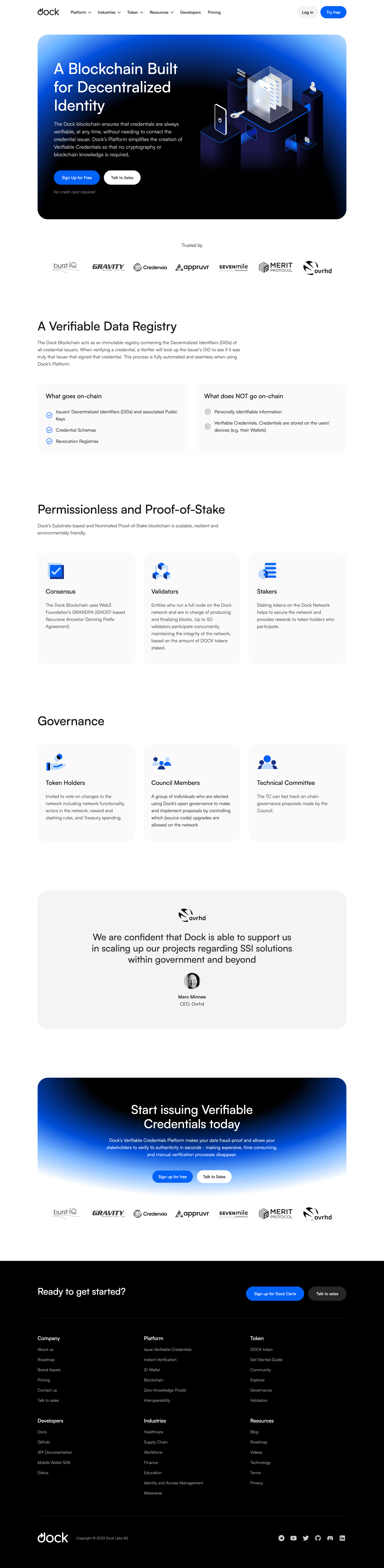 Dock - A Blockchain Built for Decentralized Identity screen