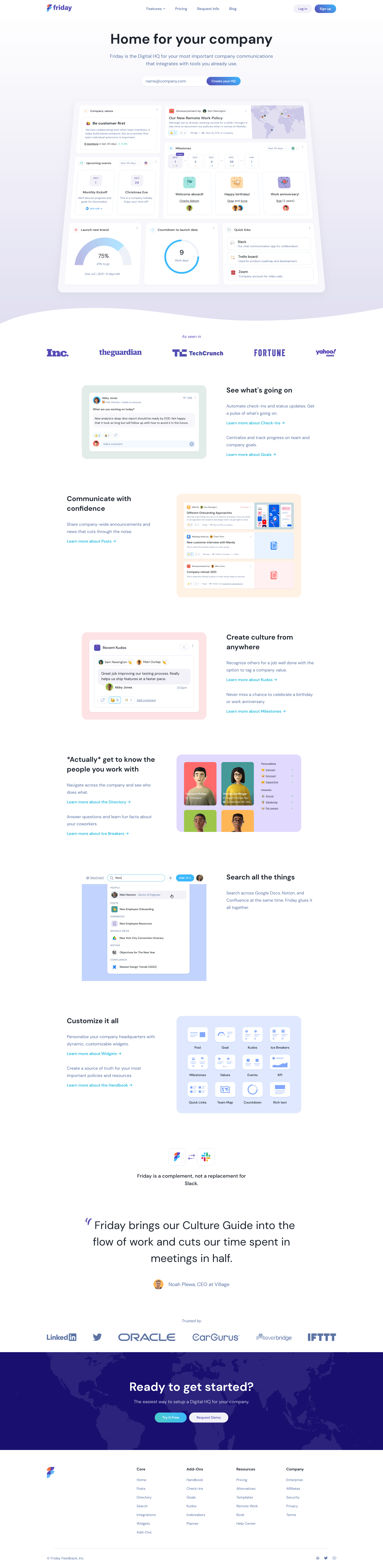 Friday - The Digital HQ for working from anywhere | Friday.app screen
