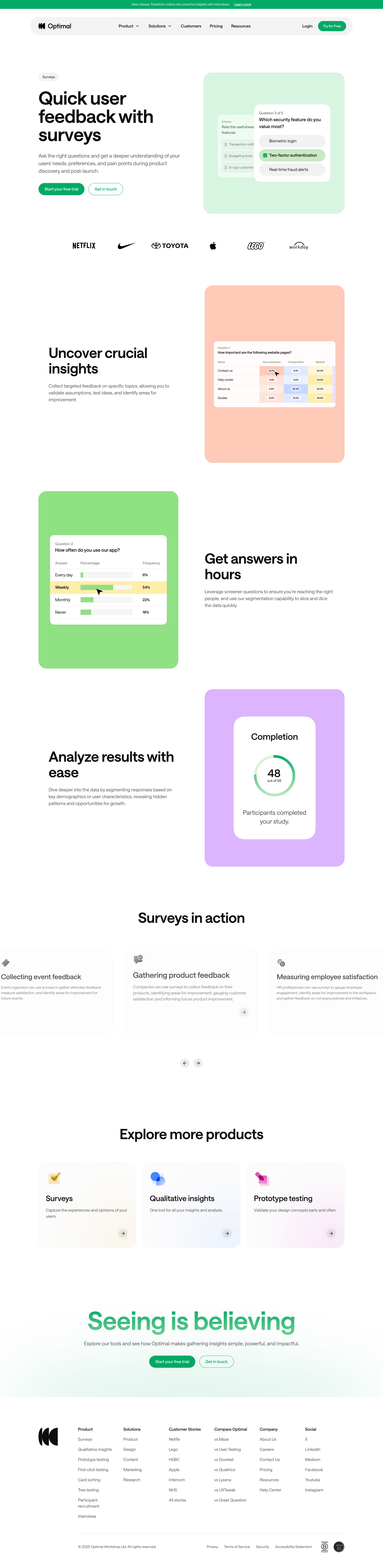 Optimal - Surveys Optimal User Insight Platform screen
