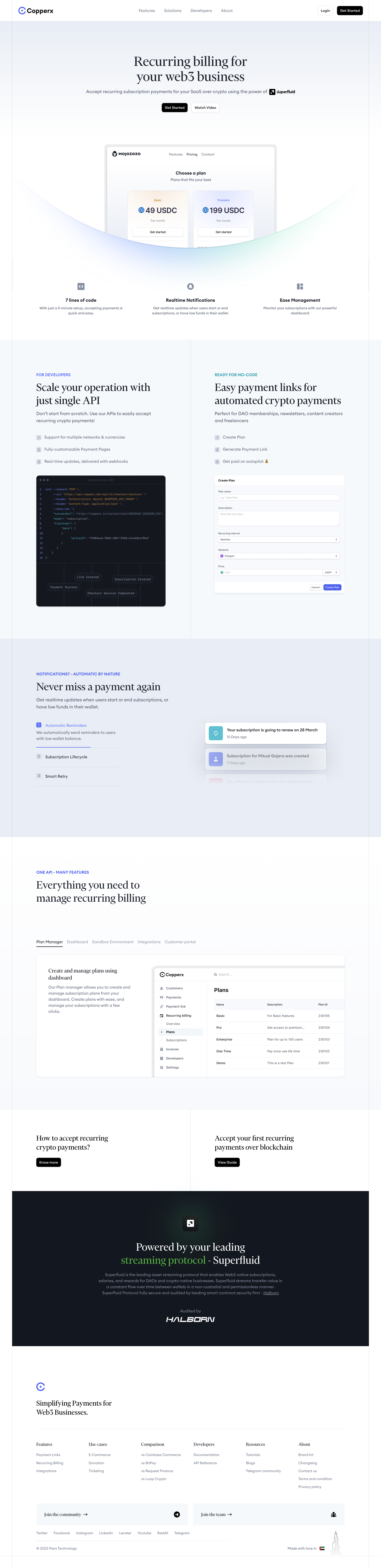 Copperx - Recurring Billing | Subscriptions for Crypto - Copperx screen