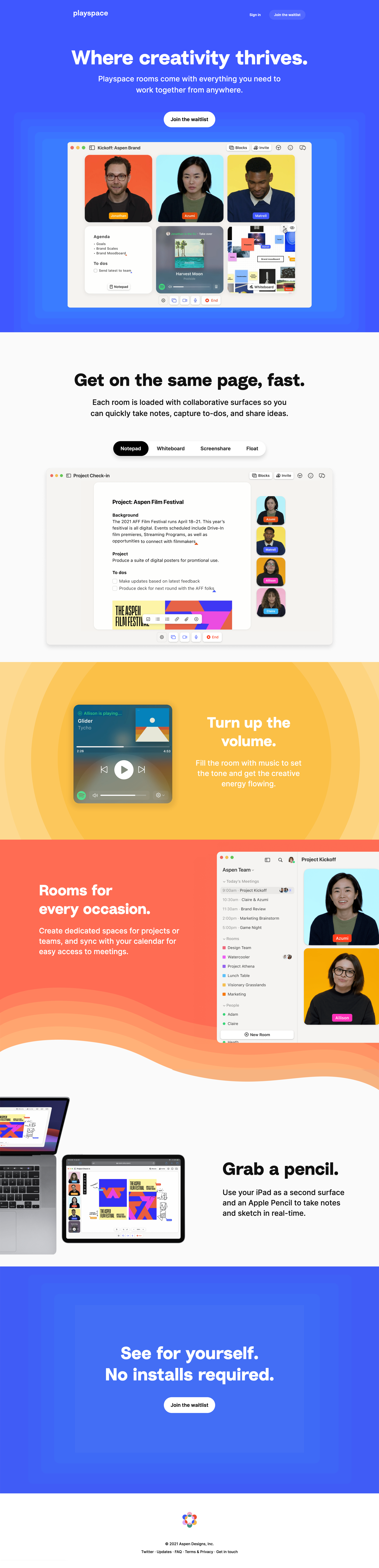 Playspace - Playspace | Creative teamwork from anywhere screen