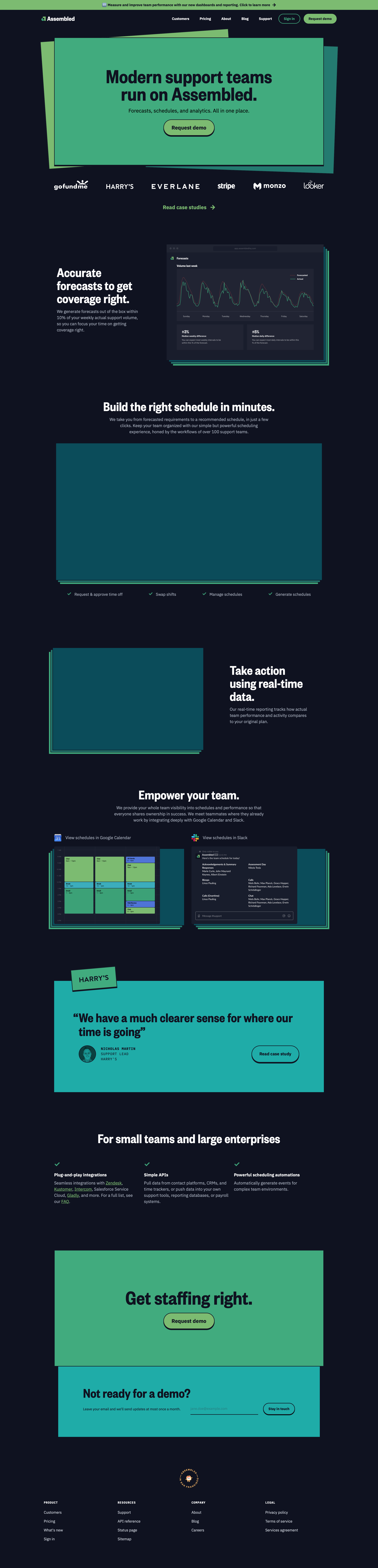 Assembled - Landing page screen