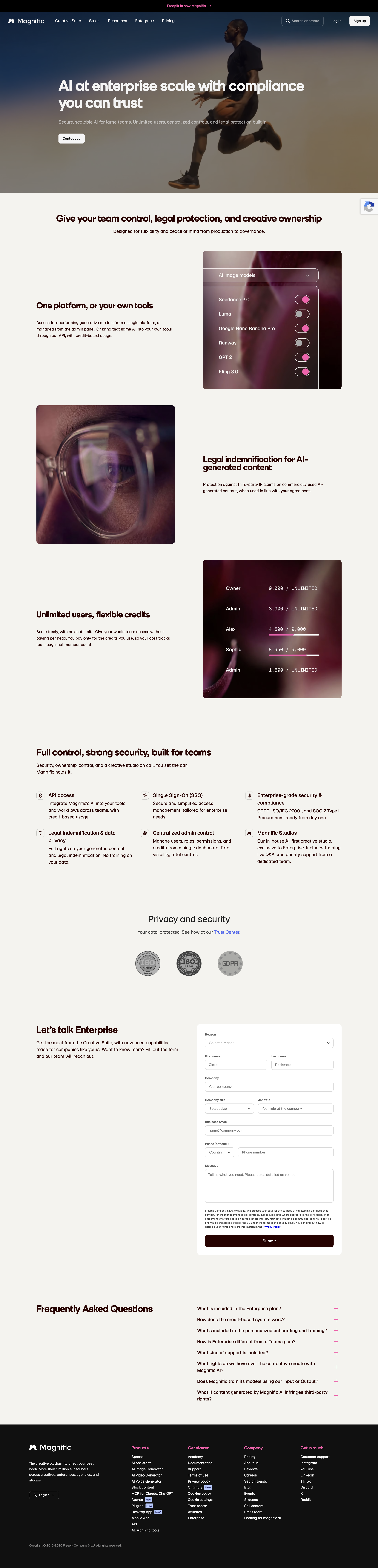 Magnific - Magnific Enterprise | AI Creative Solution at Scale screen