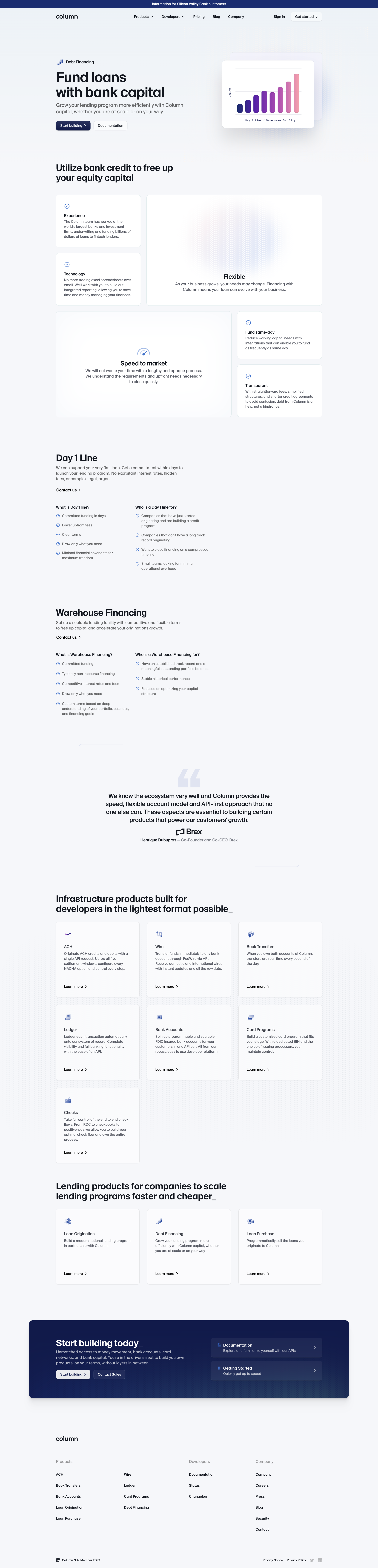 Column - Debt Financing — Column screen