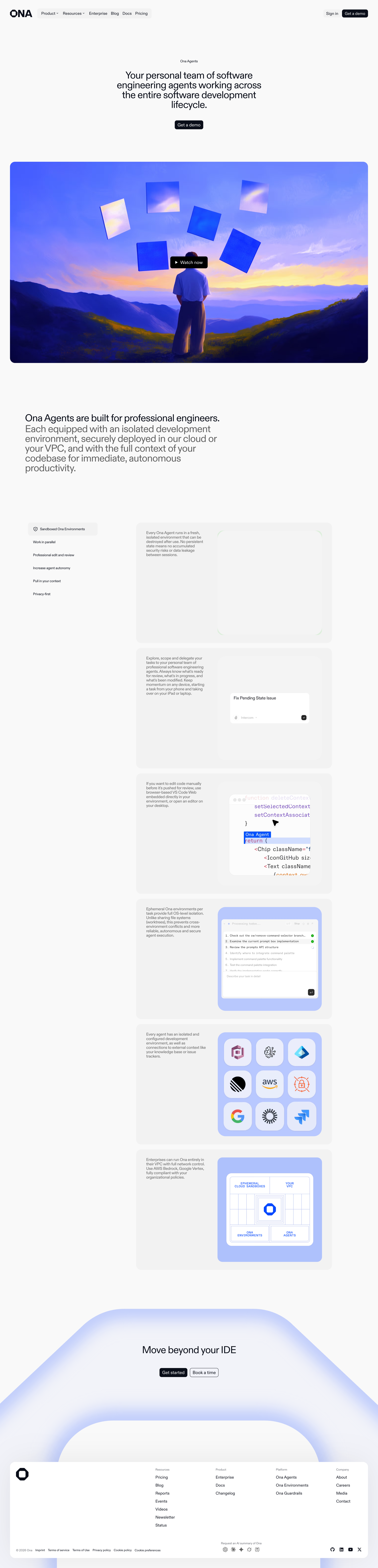 Ona - Agents that work for you and with you, across any device Ona - AI software engineers screen