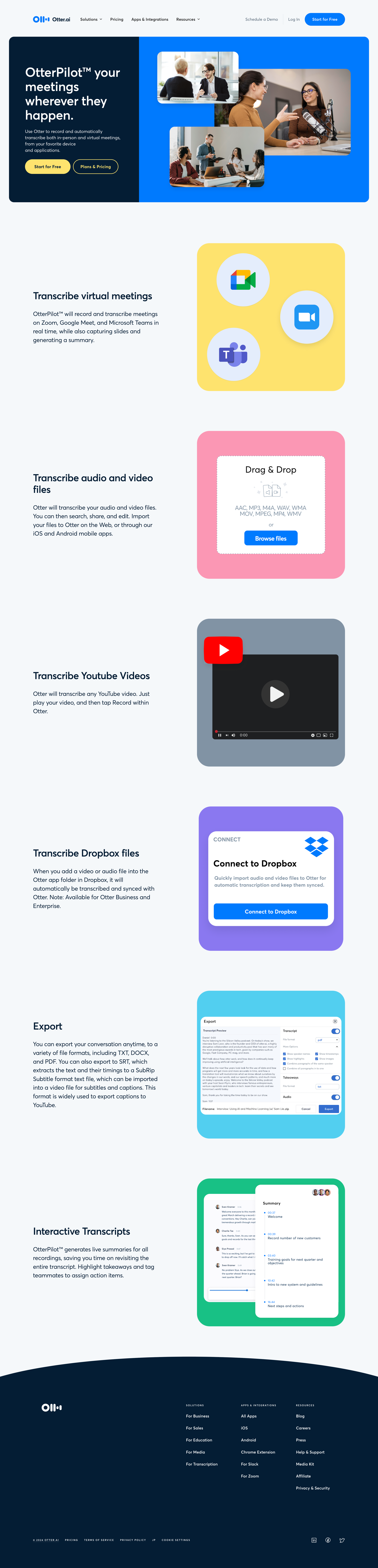Otter - Transcribe all conversations | Otter.ai screen
