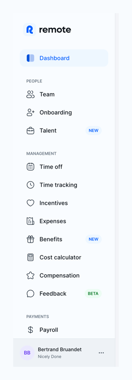 Remote — Vertical navigation component