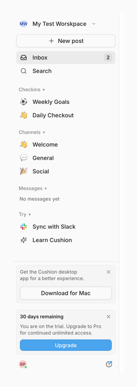 Cushion — Vertical navigation component