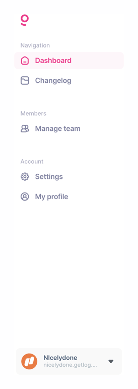 Getlog — Vertical navigation component