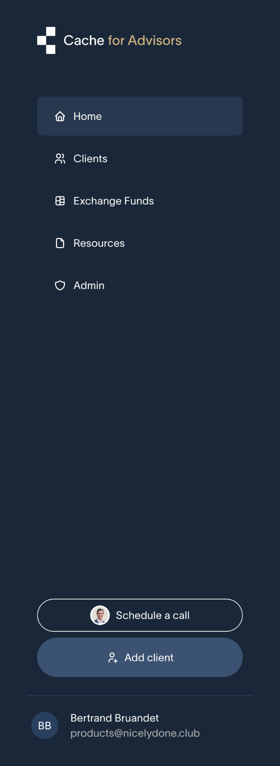 Cache — Vertical navigation component
