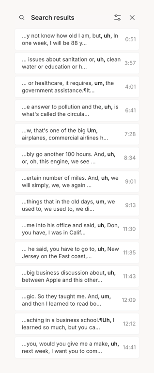 Descript — Vertical list component