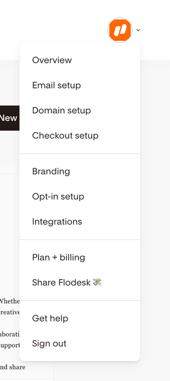 Flodesk — Dropdown menu component