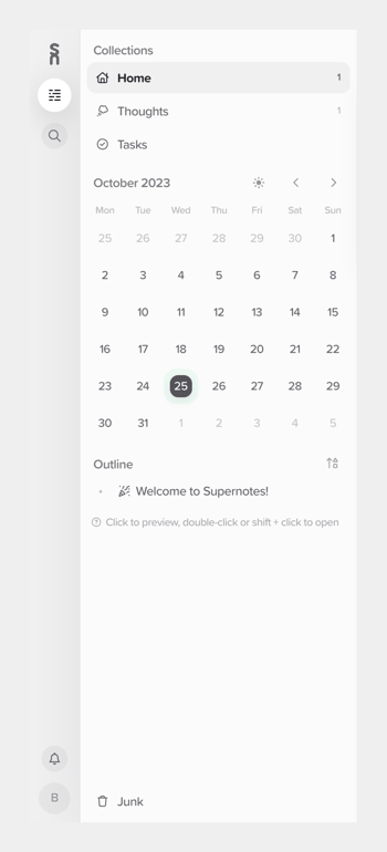 Supernotes — Vertical navigation component