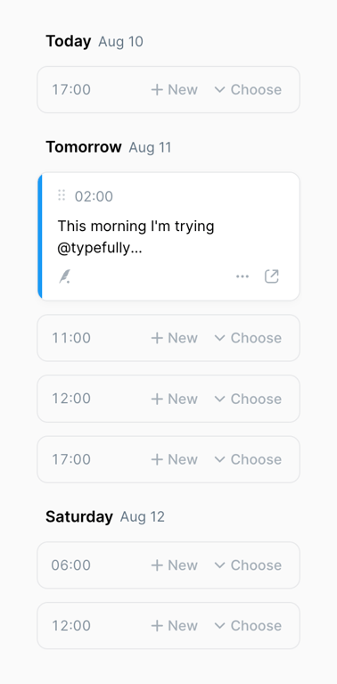 Typefully — Timeline & history component