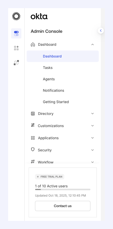 Okta — Vertical navigation component